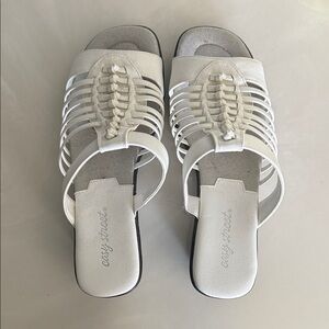 Easy Street Women's White Strappy Sandals
